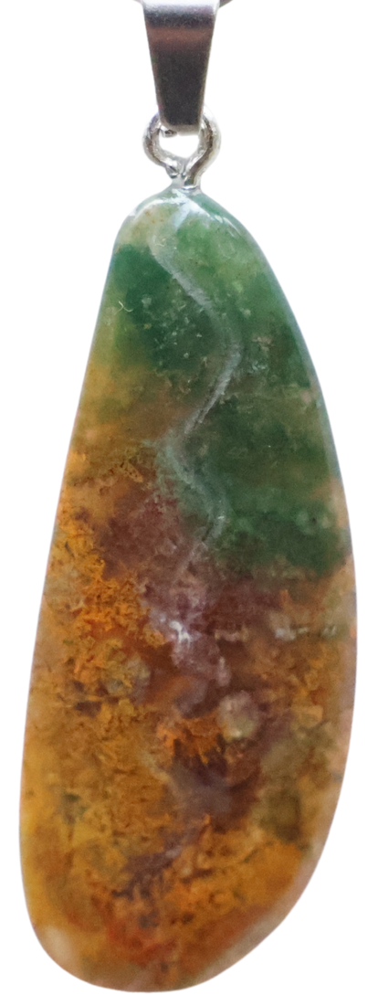 Indian Agate pendant with stainless steel spike
