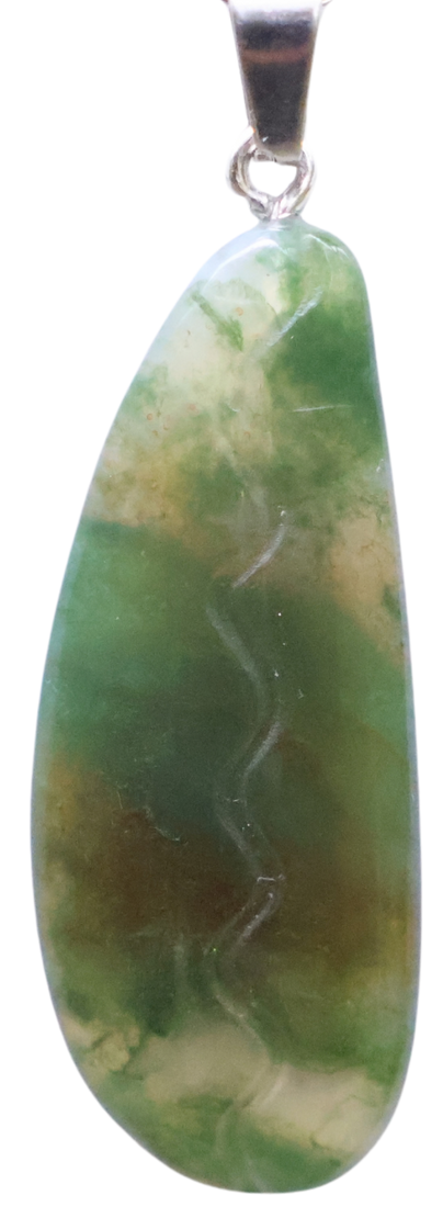 Indian Agate pendant with stainless steel spike