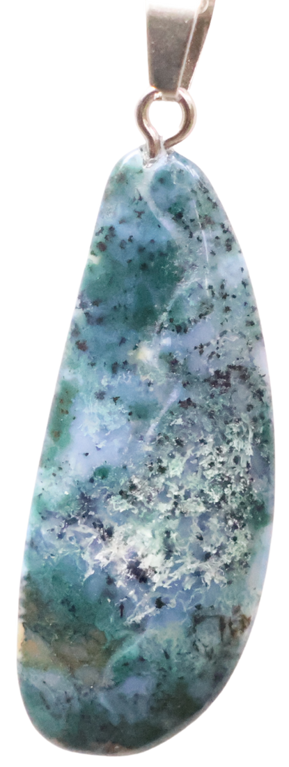 Indian Agate pendant with stainless steel spike