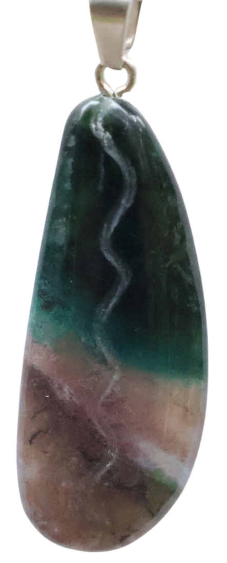 Indian Agate pendant with stainless steel spike